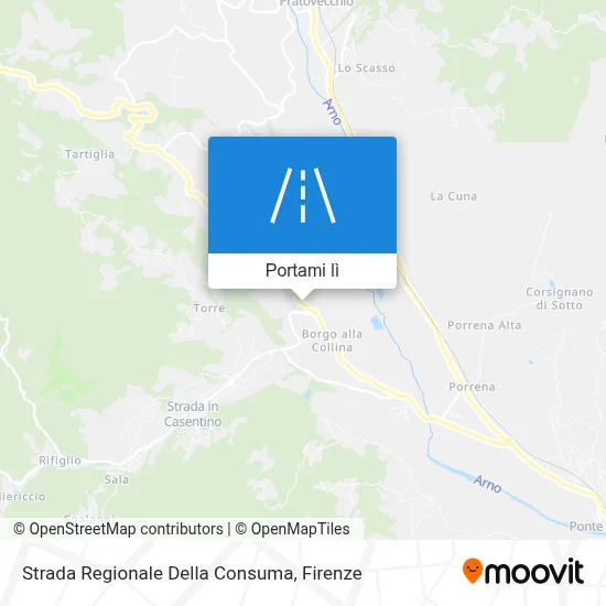 Mappa Strada Regionale Della Consuma