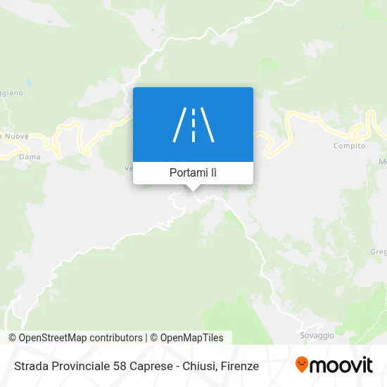 Mappa Strada Provinciale 58 Caprese - Chiusi