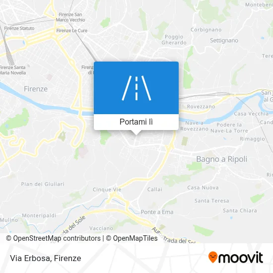 Mappa Via Erbosa