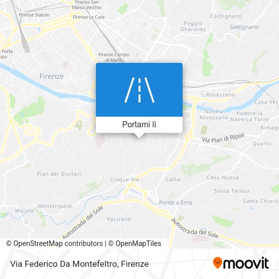 Mappa Via Federico Da Montefeltro