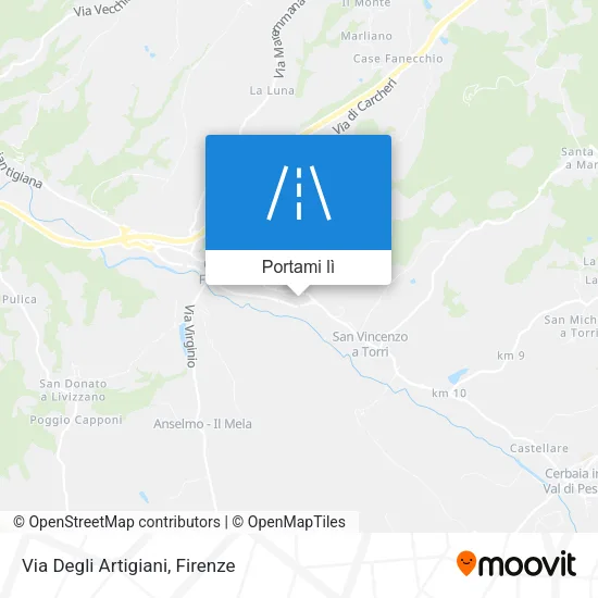 Mappa Via Degli Artigiani