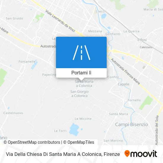 Mappa Via Della Chiesa Di Santa Maria A Colonica
