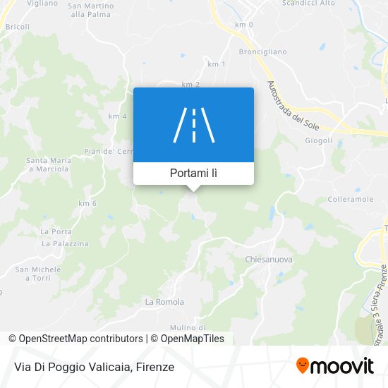 Mappa Via Di Poggio Valicaia