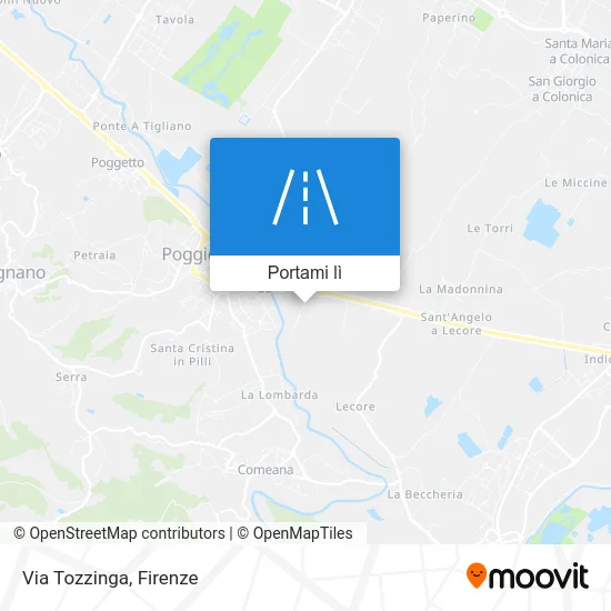 Mappa Via Tozzinga