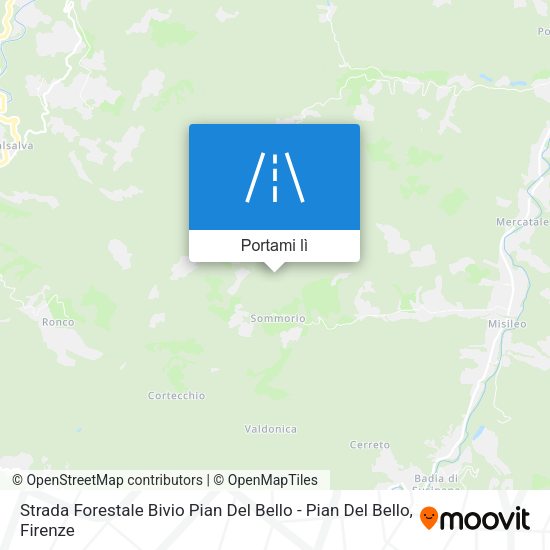 Mappa Strada Forestale Bivio Pian Del Bello - Pian Del Bello
