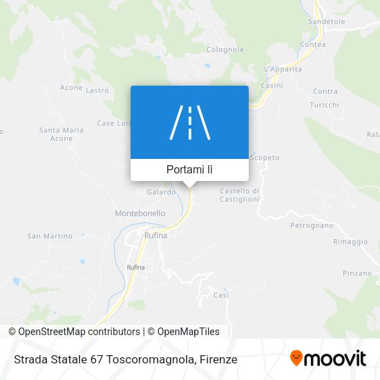Mappa Strada Statale 67 Toscoromagnola