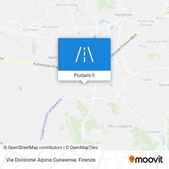 Mappa Via Divisione Alpina Cuneense