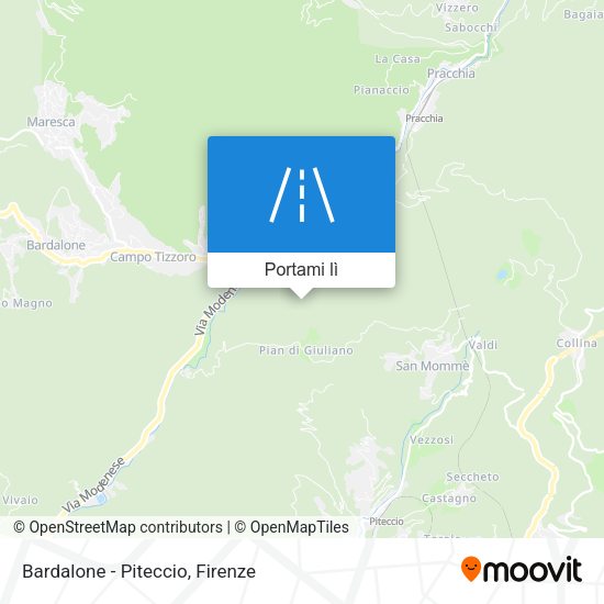 Mappa Bardalone - Piteccio