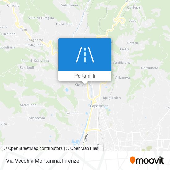 Mappa Via Vecchia Montanina
