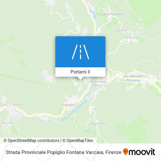 Mappa Strada Provinciale Popiglio Fontana Vaccaia