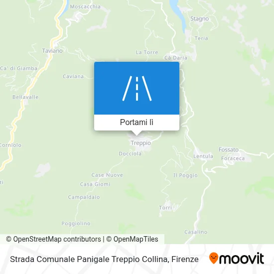 Mappa Strada Comunale Panigale Treppio Collina