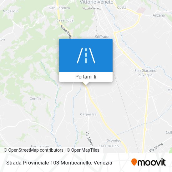 Mappa Strada Provinciale 103 Monticanello