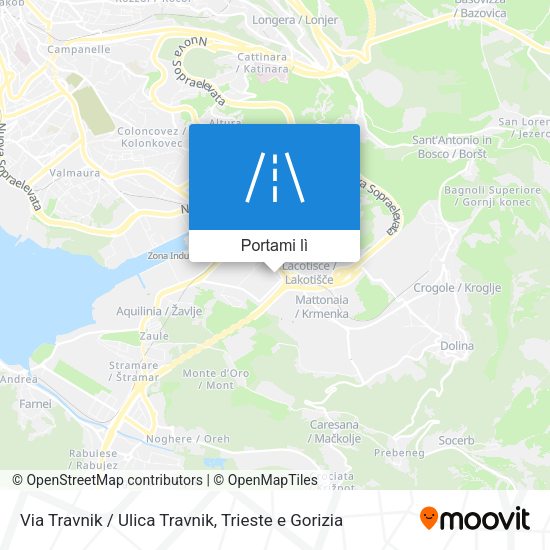Mappa Via Travnik / Ulica Travnik