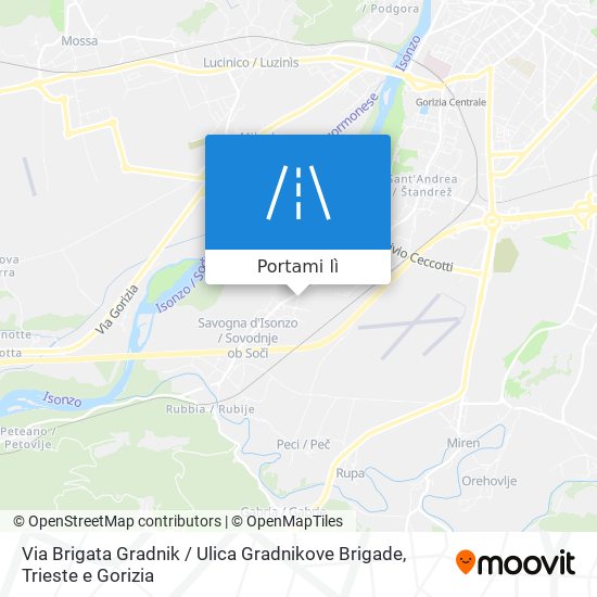 Mappa Via Brigata Gradnik / Ulica Gradnikove Brigade
