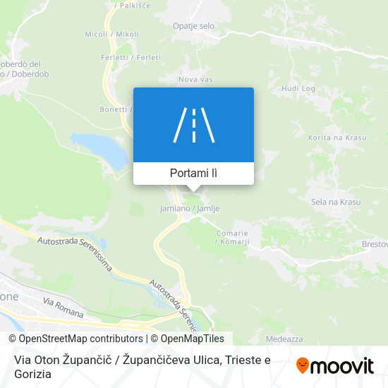 Mappa Via Oton Župančič / Župančičeva Ulica