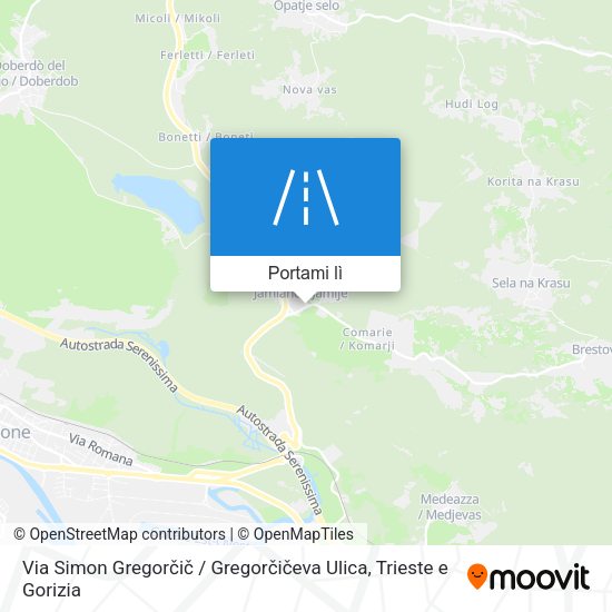 Mappa Via Simon Gregorčič / Gregorčičeva Ulica
