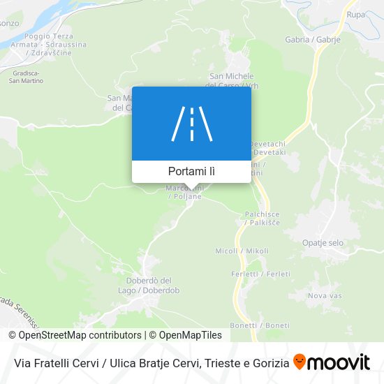 Mappa Via Fratelli Cervi / Ulica Bratje Cervi