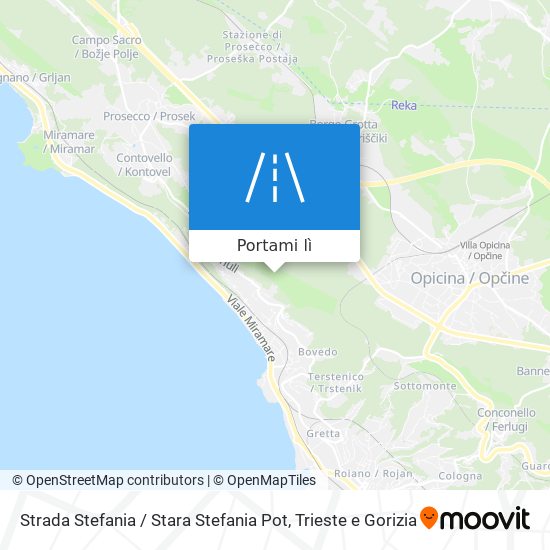 Mappa Strada Stefania / Stara Stefania Pot