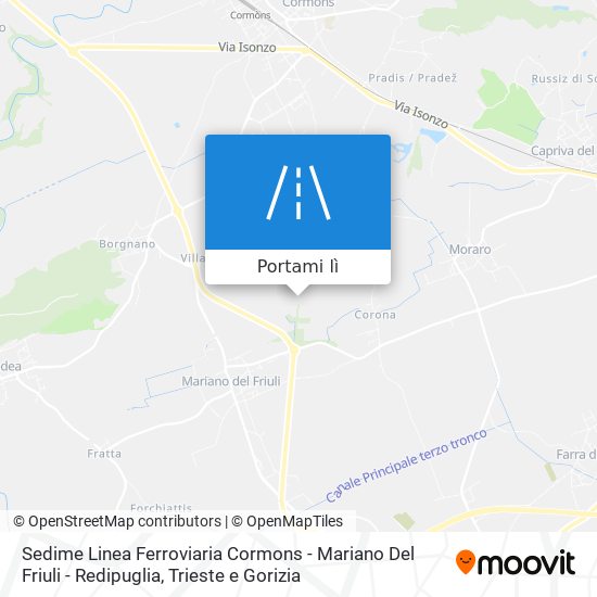 Mappa Sedime Linea Ferroviaria Cormons - Mariano Del Friuli - Redipuglia