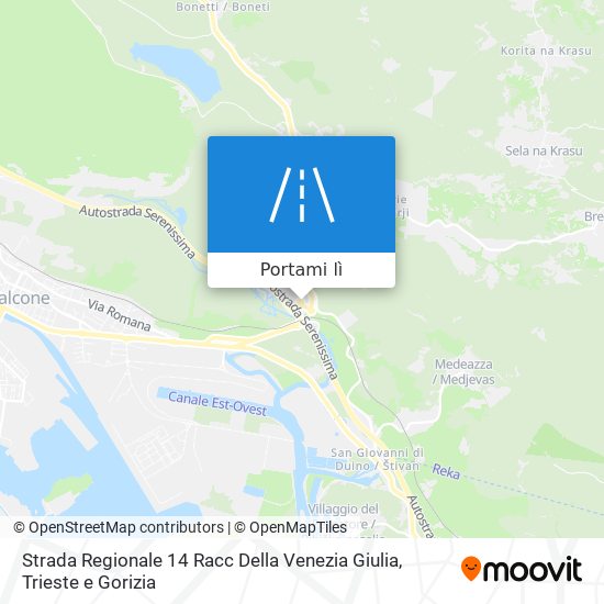 Mappa Strada Regionale 14 Racc Della Venezia Giulia