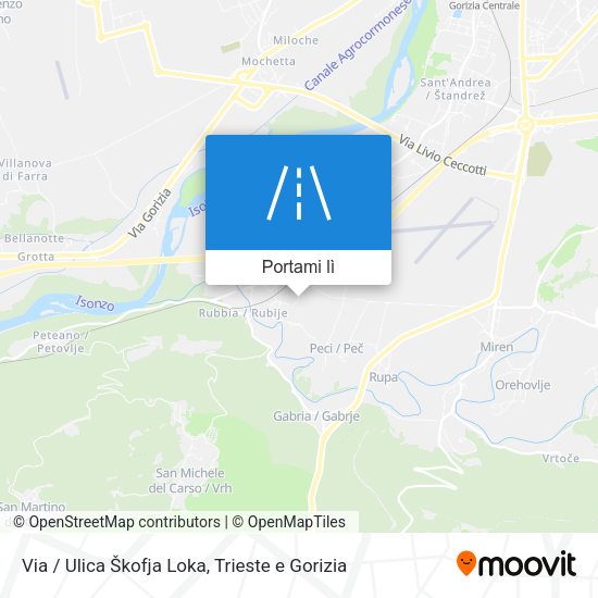 Mappa Via / Ulica Škofja Loka