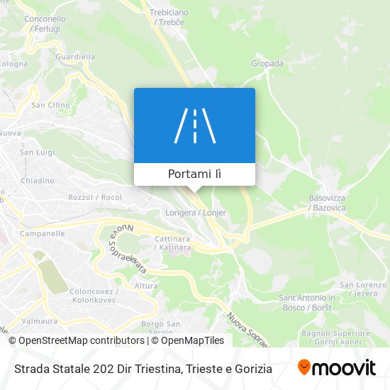 Mappa Strada Statale 202 Dir Triestina