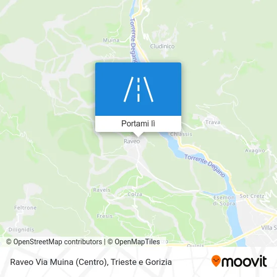 Mappa Raveo Via Muina (Centro)