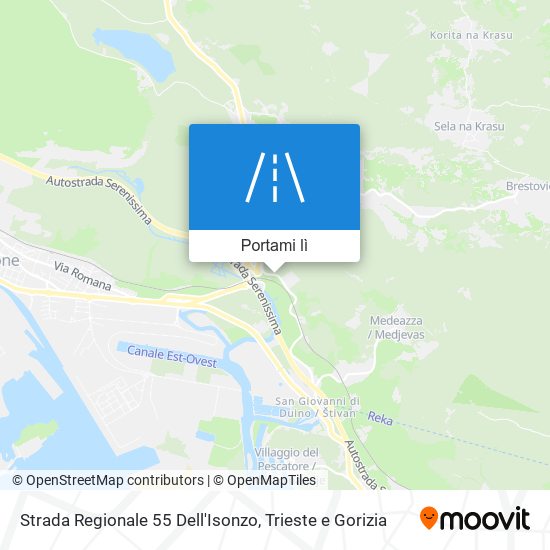 Mappa Strada Regionale 55 Dell'Isonzo