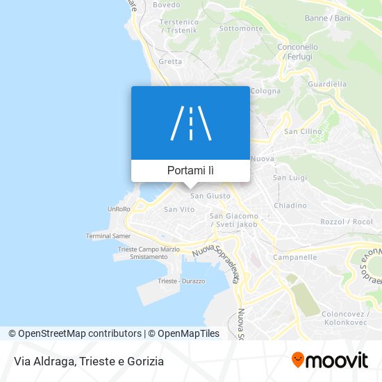 Mappa Via Aldraga