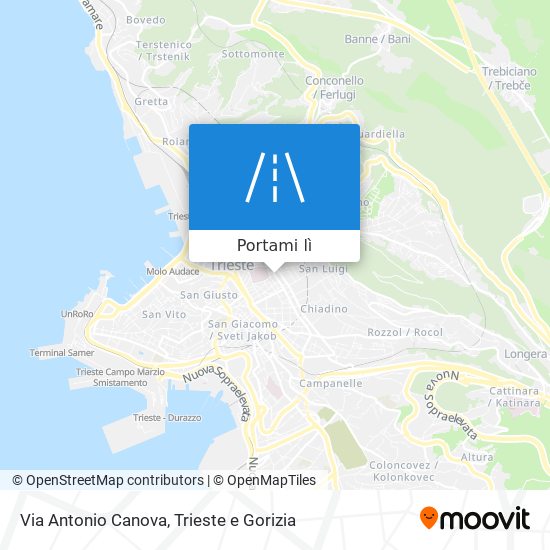 Mappa Via Antonio Canova