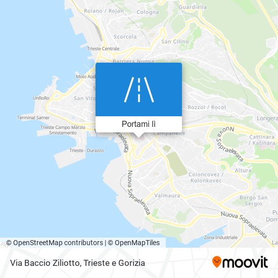Mappa Via Baccio Ziliotto