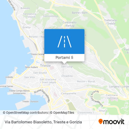 Mappa Via Bartolomeo Biasoletto