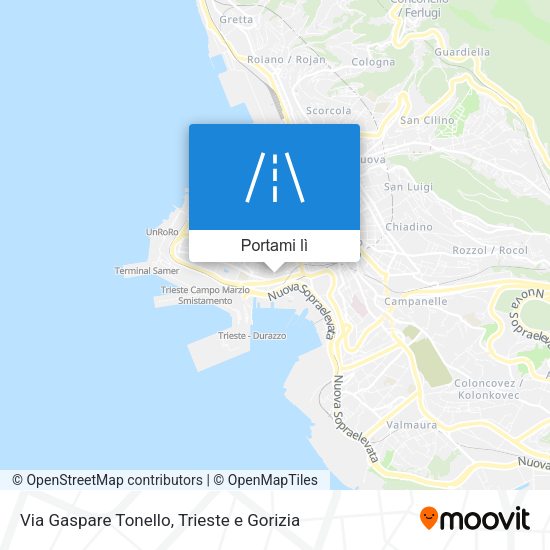 Mappa Via Gaspare Tonello