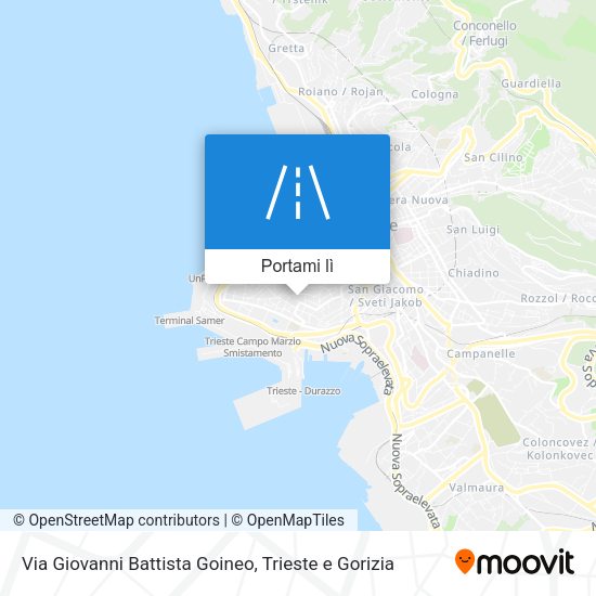 Mappa Via Giovanni Battista Goineo
