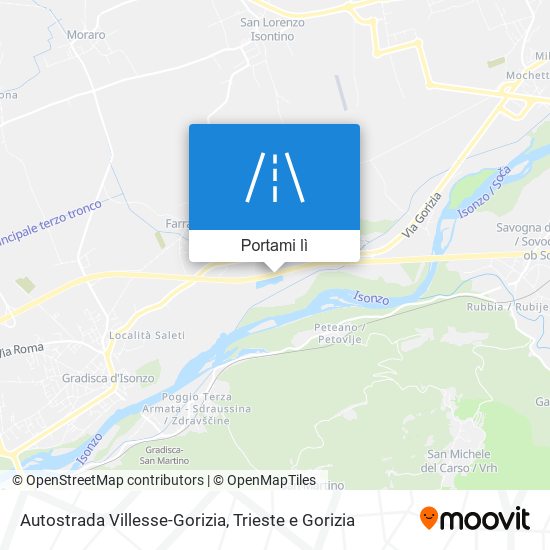 Mappa Autostrada Villesse-Gorizia