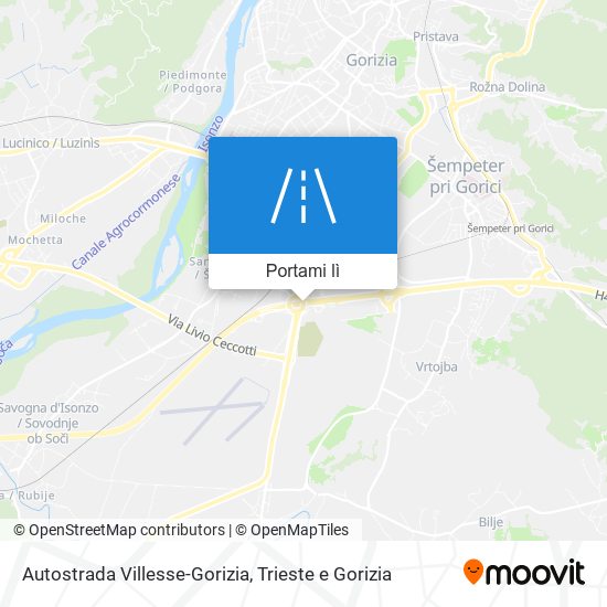 Mappa Autostrada Villesse-Gorizia