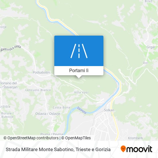 Mappa Strada Militare Monte Sabotino
