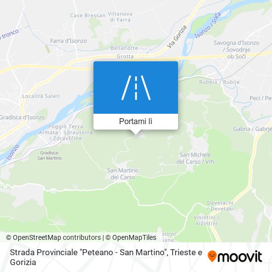 Mappa Strada Provinciale "Peteano - San Martino"