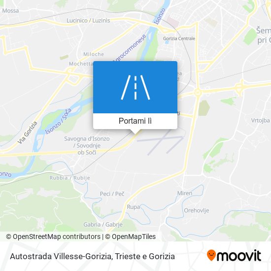 Mappa Autostrada Villesse-Gorizia