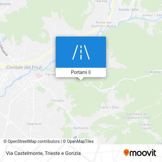 Mappa Via Castelmonte