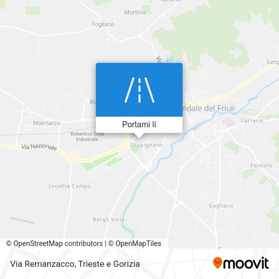 Mappa Via Remanzacco