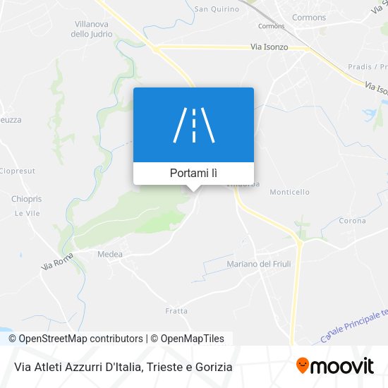 Mappa Via Atleti Azzurri D'Italia