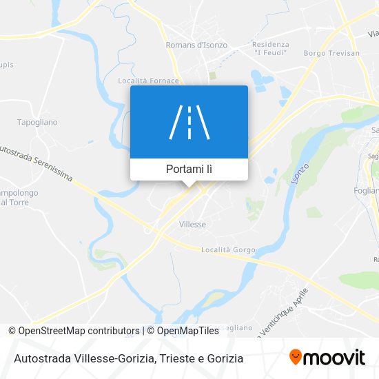 Mappa Autostrada Villesse-Gorizia