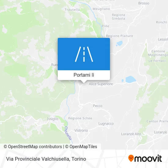 Mappa Via Provinciale Valchiusella