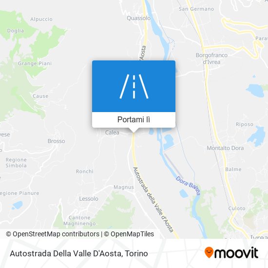 Mappa Autostrada Della Valle D'Aosta