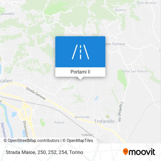 Mappa Strada Maioe, 250, 252, 254