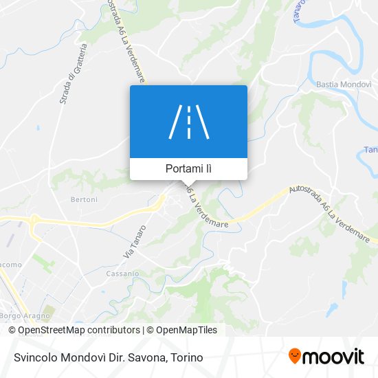 Mappa Svincolo Mondovì Dir. Savona