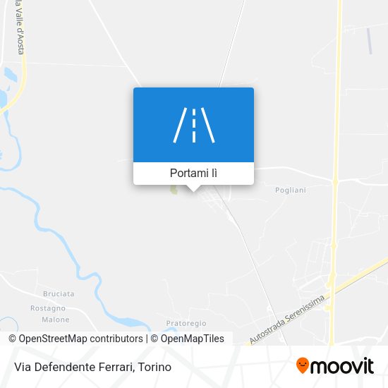 Mappa Via Defendente Ferrari
