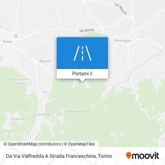 Mappa Da Via Valfredda A Strada Franceschina