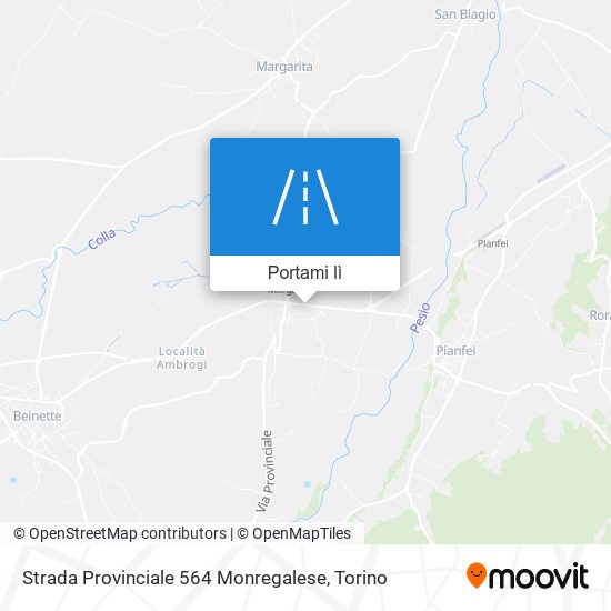 Mappa Strada Provinciale 564 Monregalese